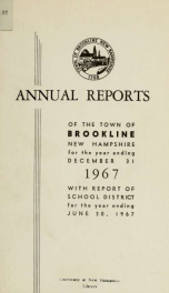 Annual report of the town of Brookline, New Hampshire 1967_cover