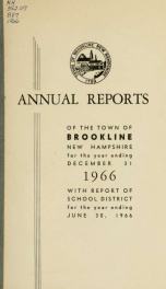 Annual report of the town of Brookline, New Hampshire 1966_cover