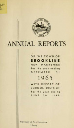 Annual report of the town of Brookline, New Hampshire 1965_cover