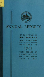 Annual report of the town of Brookline, New Hampshire 1961_cover