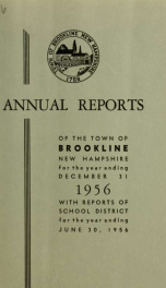 Annual report of the town of Brookline, New Hampshire 1956_cover