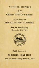 Annual report of the town of Brookline, New Hampshire 1954_cover