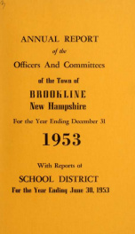 Annual report of the town of Brookline, New Hampshire 1953_cover