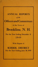 Annual report of the town of Brookline, New Hampshire 1949_cover