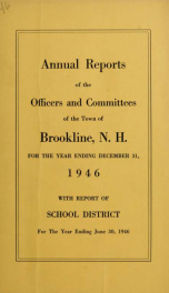 Annual report of the town of Brookline, New Hampshire 1946_cover