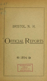 Annual reports for the Town of Bristol, New Hampshire 1894_cover