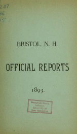 Annual reports for the Town of Bristol, New Hampshire 1893_cover