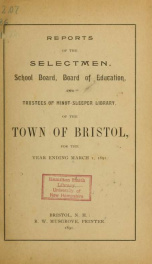 Annual reports for the Town of Bristol, New Hampshire 1891_cover