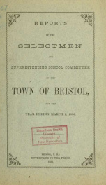 Annual reports for the Town of Bristol, New Hampshire 1886_cover