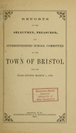 Annual reports for the Town of Bristol, New Hampshire 1882_cover