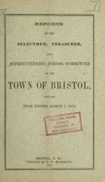 Annual reports for the Town of Bristol, New Hampshire 1879_cover