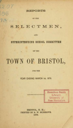 Annual reports for the Town of Bristol, New Hampshire 1878_cover