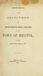 Annual reports for the Town of Bristol, New Hampshire 1876_cover