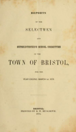 Annual reports for the Town of Bristol, New Hampshire 1874_cover