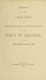 Annual reports for the Town of Bristol, New Hampshire 1873_cover