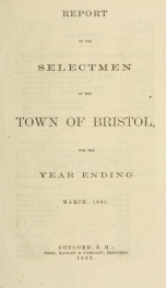 Annual reports for the Town of Bristol, New Hampshire 1865_cover