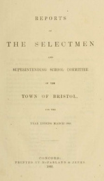 Annual reports for the Town of Bristol, New Hampshire 1863_cover