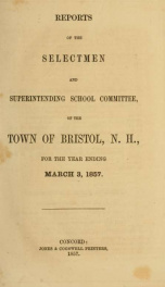 Annual reports for the Town of Bristol, New Hampshire 1857_cover