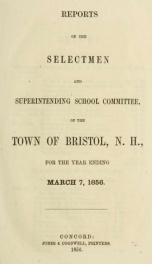 Annual reports for the Town of Bristol, New Hampshire 1856_cover