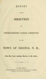 Annual reports for the Town of Bristol, New Hampshire 1854_cover