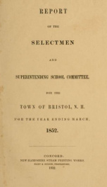 Annual reports for the Town of Bristol, New Hampshire 1852_cover