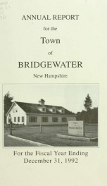 Annual reports, Town of Bridgewater, New Hampshire 1992_cover