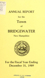 Annual reports, Town of Bridgewater, New Hampshire 1989_cover