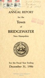 Annual reports, Town of Bridgewater, New Hampshire 1986_cover