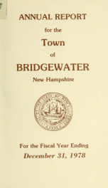 Annual reports, Town of Bridgewater, New Hampshire 1978_cover