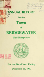 Annual reports, Town of Bridgewater, New Hampshire 1977_cover