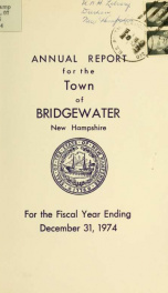 Annual reports, Town of Bridgewater, New Hampshire 1974_cover