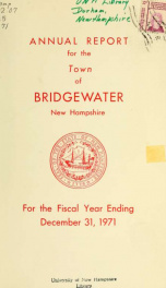 Annual reports, Town of Bridgewater, New Hampshire 1971_cover