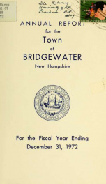 Annual reports, Town of Bridgewater, New Hampshire 1972_cover