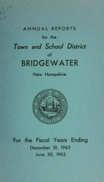 Annual reports, Town of Bridgewater, New Hampshire 1963_cover