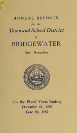 Annual reports, Town of Bridgewater, New Hampshire 1962_cover