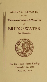 Annual reports, Town of Bridgewater, New Hampshire 1960_cover