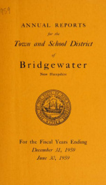 Annual reports, Town of Bridgewater, New Hampshire 1959_cover