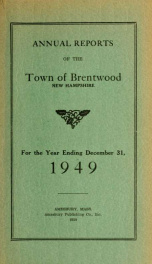 Annual reports of the Town of Brentwood, New Hampshire 1949_cover