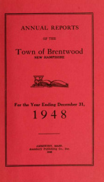 Annual reports of the Town of Brentwood, New Hampshire 1948_cover