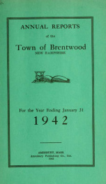 Annual reports of the Town of Brentwood, New Hampshire 1942_cover