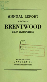 Annual reports of the Town of Brentwood, New Hampshire 1939_cover