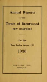 Annual reports of the Town of Brentwood, New Hampshire 1936_cover