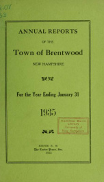 Annual reports of the Town of Brentwood, New Hampshire 1935_cover