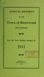 Annual reports of the Town of Brentwood, New Hampshire 1934_cover