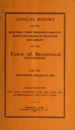 Annual reports of the Town of Brentwood, New Hampshire 1929_cover