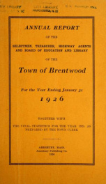 Annual reports of the Town of Brentwood, New Hampshire 1926_cover