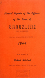Annual report of the town of Brookline, New Hampshire 1944_cover