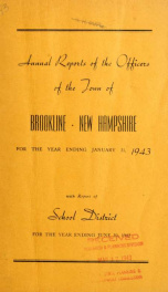 Annual report of the town of Brookline, New Hampshire 1943_cover
