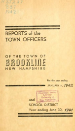 Annual report of the town of Brookline, New Hampshire 1942_cover