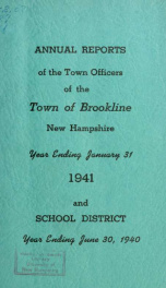 Annual report of the town of Brookline, New Hampshire 1941_cover